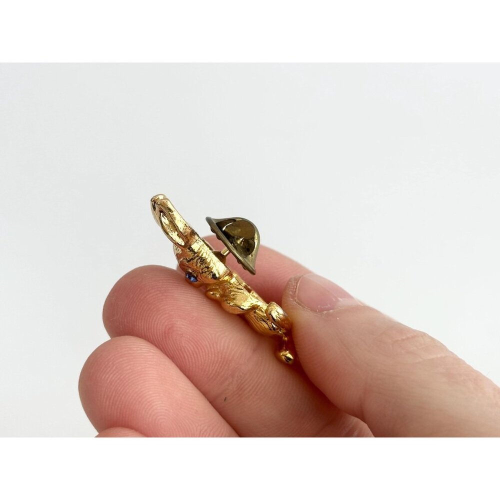 Little Bunny Rabbit | Hare Figural Green Vintage Jewelry Brooch | Lapel Pin - Picture 5 of 10